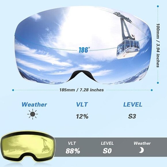 Ski Goggles + Interchangeable Lens - Picture 6 of 6